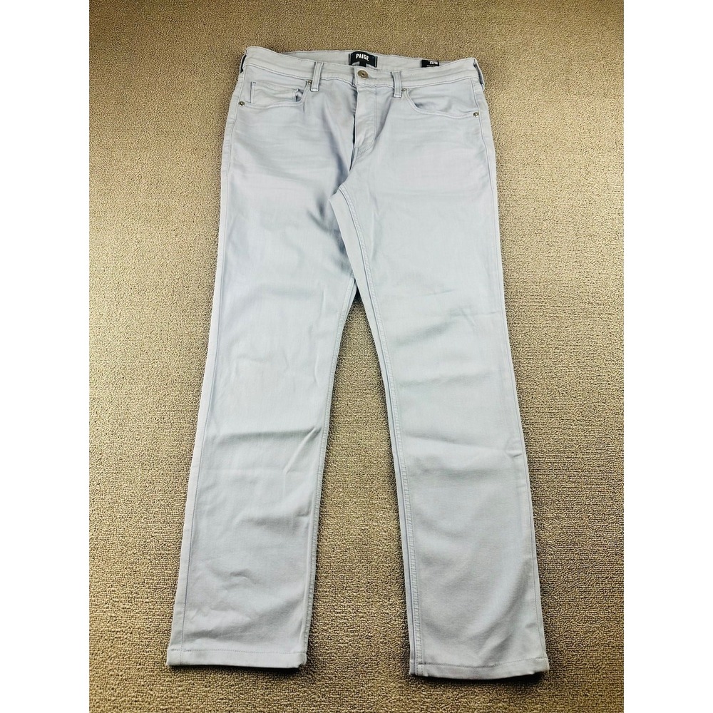 Paige Jeans Men 34 Blue Lennox Slim Tapered Stretch Transcend Tropical Sea Urban